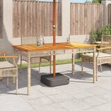  Vrtni stol bež 140 x 80 x 75 cm od poliratana i drva bagrema | shoptok.hr