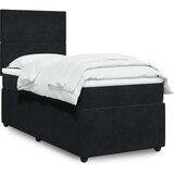 vidaXL Box spring postelja z vzmetnico črna 80x200 cm žamet | Shoptok.si