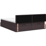  Podesivi krevet s madracem 2 pcs Tamno smeđa Tkanina Slike