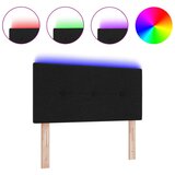  LED Uzglavlje s gumbastim nabiranjem Crno 100 cm Tkanina | shoptok.hr