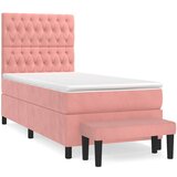 Box spring krevet s madracem ružičasti 100x200 cm baršunasti | shoptok.hr