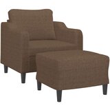 vidaXL Fotelj s stolčkom za noge rjav 60 cm blago, (20910211) | Shoptok.si