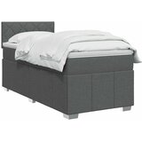 Krevet s box springom madracem i LED-om Tamnosiva 90 x 190 cm - Tamnosiva Jjedan Dizajn s rombovima | shoptok.hr