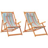  Sklopive stolice za plažu od tkanine 2 kom višebojne | shoptok.hr