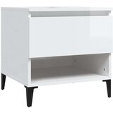 vidaXL stranska mizica 2 kosa visok sijaj bela 50x46x50 cm inžen. les | Shoptok.si