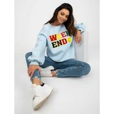 Fashion Hunters Light blue hoodie with patches Cene