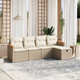  5-dijelni vrtni set sofa s jastucima bež od poliratana | shoptok.hr