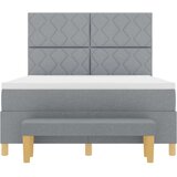 vidaXL Box Spring Krevet s Madracem &amp Klupom Svjetlosiva 140x200 cm Tkanina | shoptok.hr
