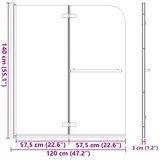  Sklopiva vrata za tuš-kabinu s 2 ploče ESG 120 x 140 cm | shoptok.hr