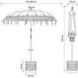  Balinežanski suncobran s bazom Roza i smeđa Ø 210-220 cm | shoptok.hr