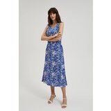 Moodo Women's patterned midi dress - navy blue Cene