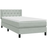 Box Spring krevet s madracem svijetlo sivi 80x220 cm samt | shoptok.hr