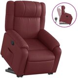  Naslonjač na podizanje od umjetne kože crvena boja vina | shoptok.hr