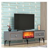 Hanah home flame fireplace - anthracite, silver anthracitesilver tv stand | ePonuda.com