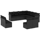  11-dijelni set vrtnih sofa od poliratana s jastucima crni | shoptok.hr