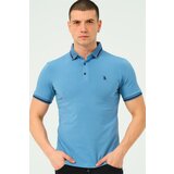 Dewberry T8586 MEN'S POLO NECK T-SHIRT-PLAIN INDIGO Cene