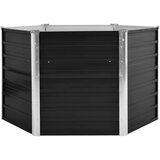 vidaXL Povišena vrtna gredica antracit 129x129x77 cm pocinčani čelik | shoptok.hr
