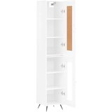 vidaXL Visoka omara visok sijaj bela 34,5x34x180 cm inženirski les | Shoptok.si