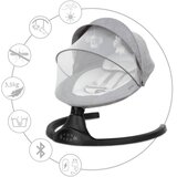 Kidwell Luxi 2u1 električna stolica za ljuljanje, sivo-crna | shoptok.hr