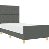 vidaXL Krevet Tamno Sivi 100x200 cm Tkanina | shoptok.hr
