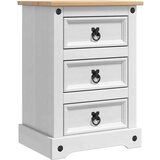  Nočna omarica Bela 45 x 35 x 64 cm Masivno borovo les, (5000107142) | Shoptok.si