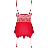 Obsessive Lovica - čipkaste podvezice in tangice (rdeče) - L/XL | Shoptok.si