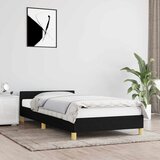  Okvir kreveta s uzglavljem bez madraca crni 90x200cm od tkanine | Eponuda.com