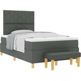 vidaXL Krevet s opružnim podom s madracem i klupicom tamno sivi 120x200 cm tkanina | shoptok.hr