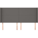  Uzglavlje s ušima sivo 163x16x118/128 cm od umjetne kože | shoptok.hr