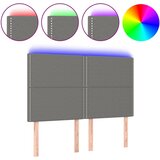Maison Chic LED Posteljno vzglavje - Vzglavna omarica - Nočna omarica temno sivo 144x5x118/128 cm blago, (21710090) | Shoptok.si