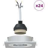 Ugradni reflektori 24 kom Četvrtasti GU10 Srebrna 91x91 mm | shoptok.hr