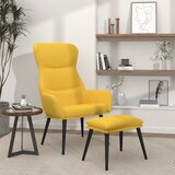  Stolica za opuštanje sa stolcem boja senfa od tkanine | shoptok.hr