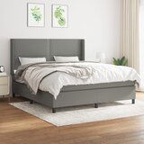 Maison Chic Box spring postelja - Vzmetna postelja z vzmetnico temno siva 180x200 cm blago SL21180, (21892715) | Shoptok.si