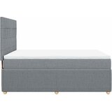  Krevet box spring s madracem svjetlosivi 140x200 cm od tkanine Slike
