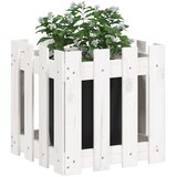  Vrtna sadilica s izgledom ograde bijela 40x40x40 cm od borovine | Eponuda.com