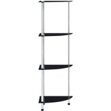 Police s 4 razine crne 30 x 30 x 100 cm od kaljenog stakla | shoptok.hr