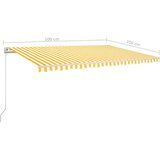 vidaXL Tenda na ručno uvlačenje s LED svjetlom 500x350 cm žuto-bijela | shoptok.hr