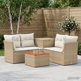 Set sofe 6 kom. Bež i krem bijela Poli Rattan i čelik | shoptok.hr