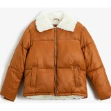 Koton Winter Jacket - Brown - Biker jackets Cene