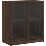 vidaXL Stranska omarica s steklenimi vrati rjavi hrast 68x37x75,5 cm, (21025789) | Shoptok.si