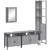 Furnova Kopalniško pohištvo 4 kosi siva sonoma inženirski les, (22068932) | Shoptok.si