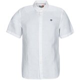 Timberland Srajce s kratkimi rokavi SS Mill River Linen Shirt Slim Bela | Shoptok.si