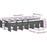  13-dijelni vrtni blagovaonski set s jastucima poliratan crni | shoptok.hr