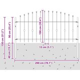  Vrh z bodicami Črna 200 x 130 cm Prašno lakirano jeklo, (5000157955) | Shoptok.si
