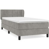 Box spring krevet s madracem svjetlosivi 90x190 cm baršunasti | shoptok.hr