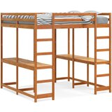  The Living Store Posteljni okvir z mizo in lestvijo rjav 140x200 cm borovina - Otroški Pograd, (21523537) | Shoptok.si