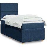  Krevet s oprugama i madracem plavi 90 x 190 cm od tkanine | shoptok.hr