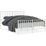 Metalni okvir kreveta uzglavlje i podnožje bijeli 135 x 190 cm | shoptok.hr