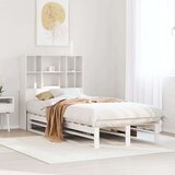 vidaXL Knjižna postelja brez vzmetnice bela 90x190 cm trden les | Shoptok.si