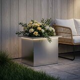  Vrtna posuda za sadnju s LED svjetlom Srebrna 30 x 40 x 30 cm Slike